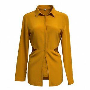 Akris Switzerland Mulberry Silk Button Down Long‎ Sleeve Blouse